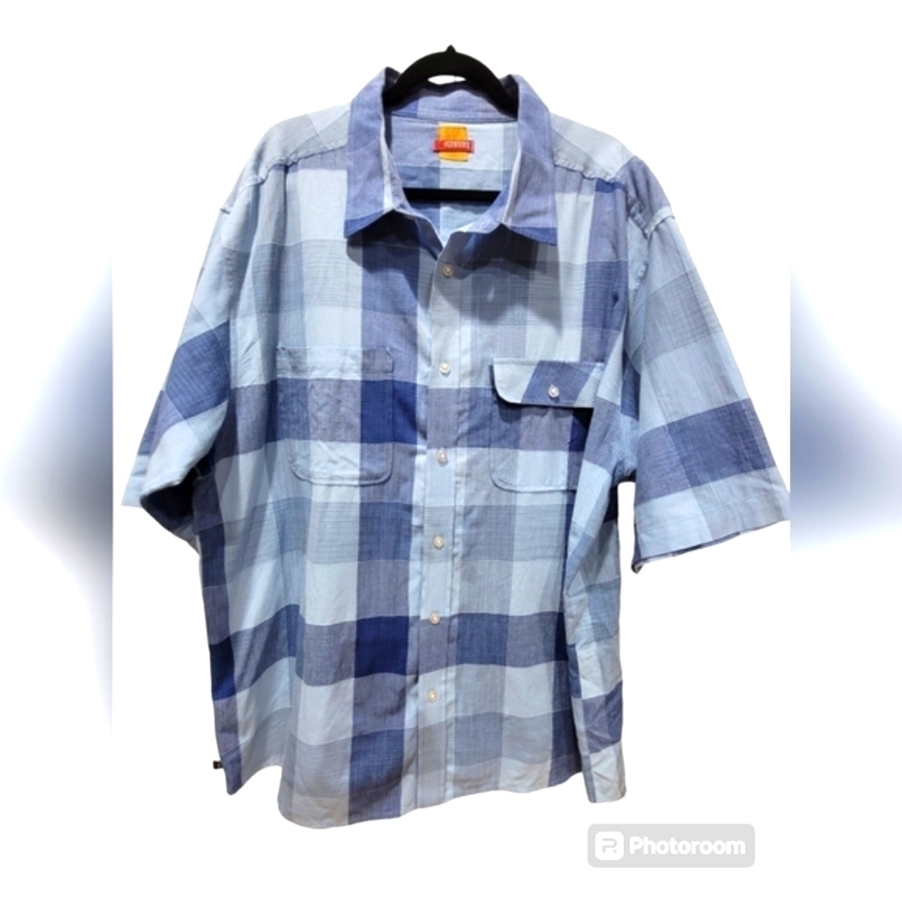 MECCA XXL 100% Cotton Plaid Men's Button Down Dress Shirt with Pockets